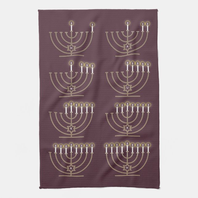 Åtta Hanukkah Nights Kitchen Towel Kökshandduk (Vertikal)