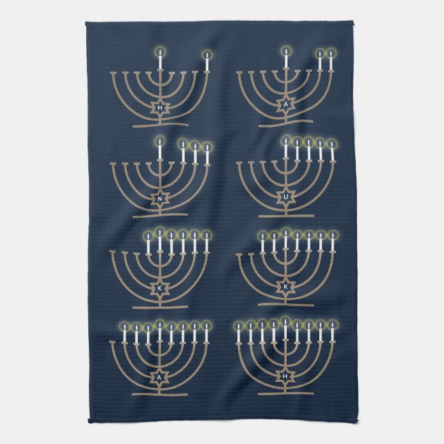 Åtta Hanukkah Nights Kitchen Towel Kökshandduk (Vertikal)