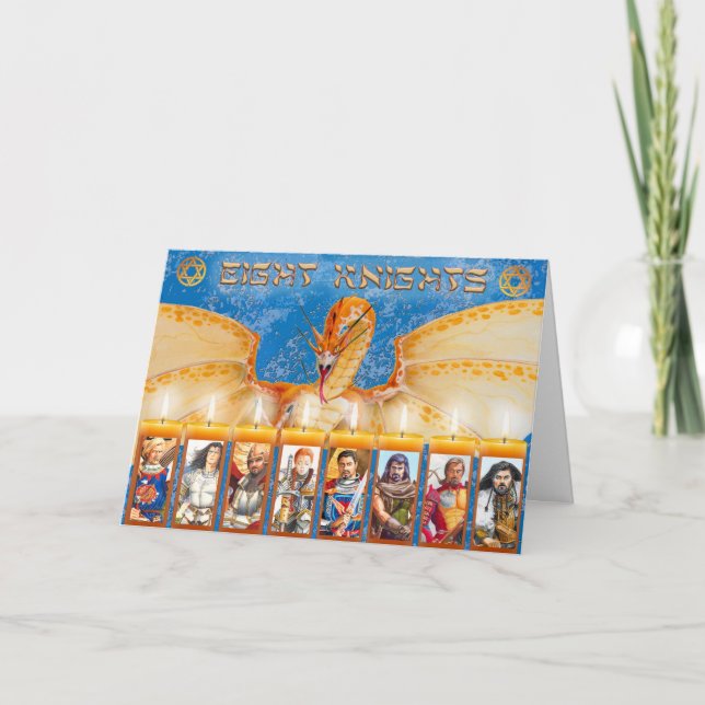 Åtta Knight of Hanukkah Helgkort (Framsida)