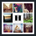 Åtta kvadratisk fotosamling med Family Monogram Poster<br><div class="desc">Visa dina favoritbilder med åtta, Instagram-foton på den här fyrkantiga konsten poster som innehåller din familjs monogram, personlig namn och årstext. Den här personligen är underbara ge som gåva eller ge själv och minns speciella händelser under året. Om du överför foton som inte är fyrkantiga ska du klicka på Anpassa...</div>