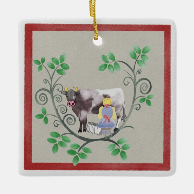 Åtta Maid a-Milking jul Ornament (Framsida)