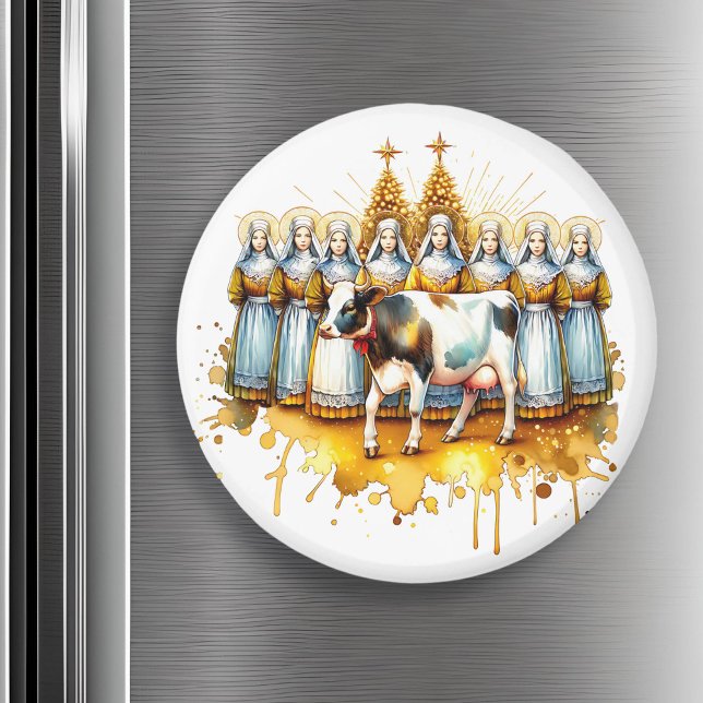 Åtta Maid a-Milking | Tolv juldagar Magnet (Skapare uppladdad)