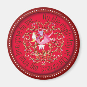 Åtta maids mjölka - 12 dagar av jul magnet