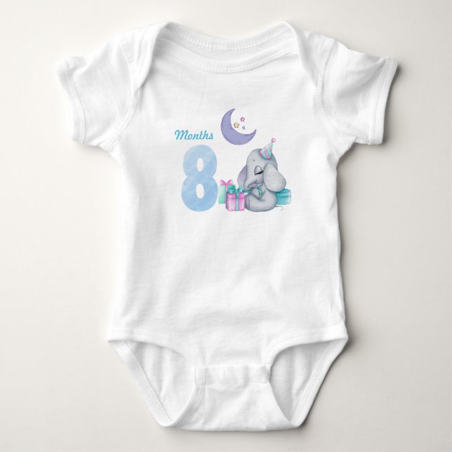 Åtta månaders baby-kroppsdräkt t shirt (Framsida)