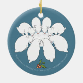 Åtta Manx-Milking-dubblan... Julgransprydnad Keramik