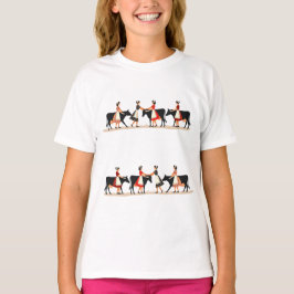 Åtta mjölkpigor Utklippsbar Schablon Stil 3 T Shirt