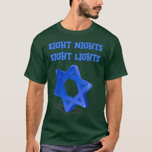 Åtta natten David Hanukkahs åtta Ljus stjärna T Shirt