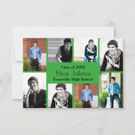 Åtta/Nio Fotos Grönt - 3x5 Grads Annonsering Inbjudningar