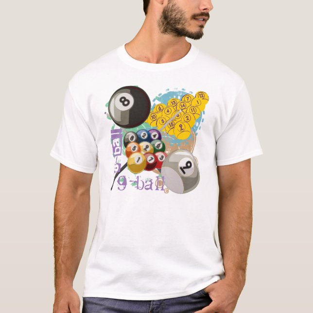 ÅTTA OCH NIO BOLLBILJARD T-SHIRT (Framsida)