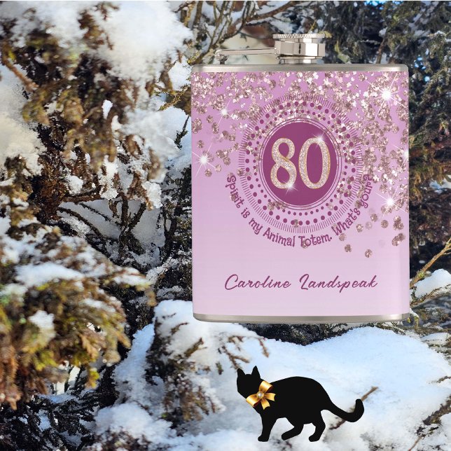 Åtta och Ro Guld Glitter och dryktsoffert Fickplunta (Skapare uppladdad)