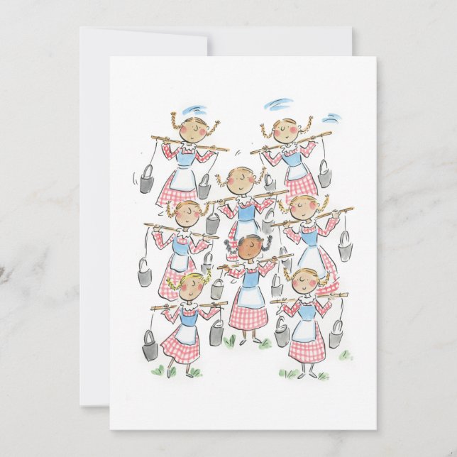 Åtta pigor som mjölkar inbjudningar (Framsida)