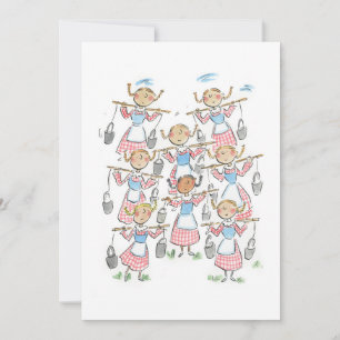 Åtta pigor som mjölkar inbjudningar