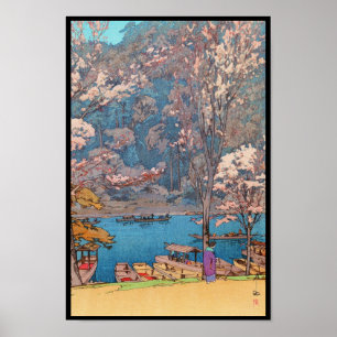 Åtta platser av körsbärsröda blommar, Arashiyama Poster