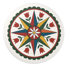 Åtta-pt-stjärnan Flower Pennsylvania Dutch Hex Kno Knopp