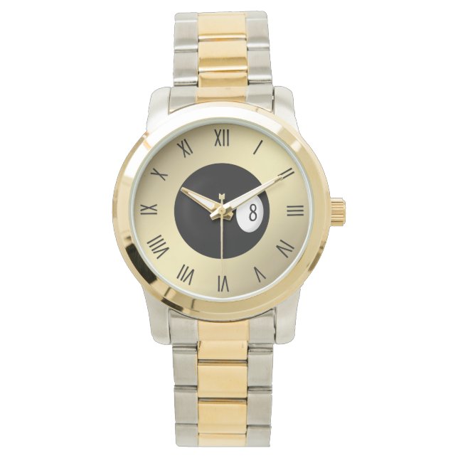 Åtta romerska Boll-siffror Armbandsur (Framsida)