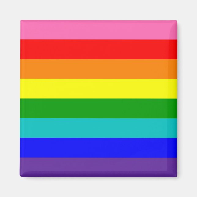 Åtta Stripe Regnbåge Pride Flagga Magnet (Framsidan)