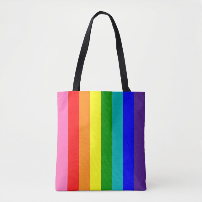 Åtta Stripe Regnbåge Pride Flagga Tygkasse (Framsida)