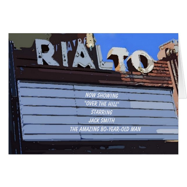 Åtta teatersignalen "Över Backe" Grattis på födels OBS Kort (Framsidan Horizontal)