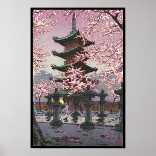 Åtta vyer av Tokyo Ueno Toshogu Shrine Kasamatsu Poster