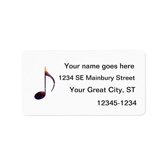 åttaanteckningsnebula 1 adressetikett (Framsidan)