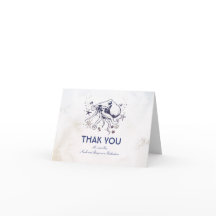 Åttaarmad bläckfisk - Bröllop tackkort med nautisk