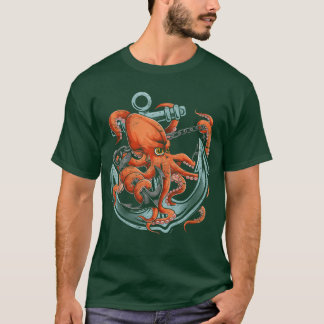 Åttaarmad bläckfisk havsdjur ankare havsdjur prese t shirt