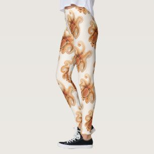 Åttaarmad bläckfisk Salutii, Antika Marina Vattenl Leggings