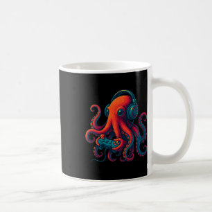 Åttaarmad Gaming Med Hörlurar Roliga Videospel G Kaffemugg