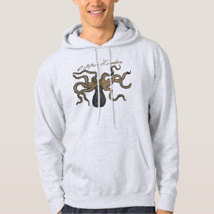 Åttaarmad Kraken Antik Marin Vilda Djur Hoodie