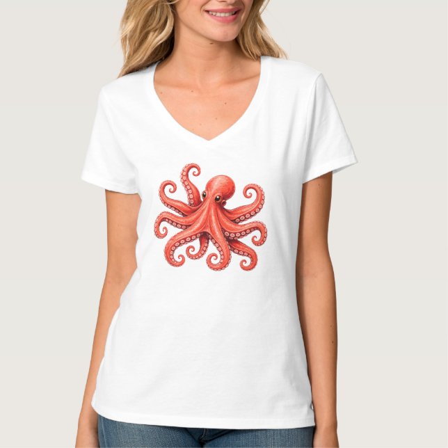 Åttabent havsliv ocean djurdesign t shirt (Framsida)
