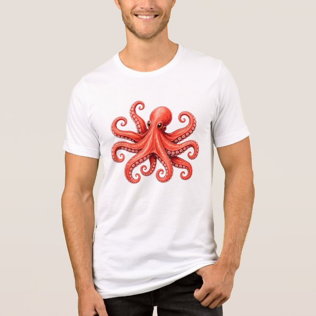 Åttabent havsliv ocean djurdiskho t shirt (Framsida)