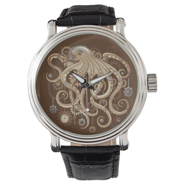 Åttabent Steampunk Retro Mekanisk Fantasy Armbandsur (Framsida)