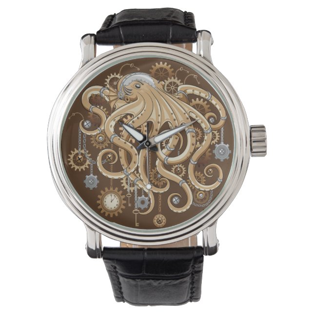 Åttabent Steampunk Retro Mekanisk Fantasy Armbandsur (Framsida)