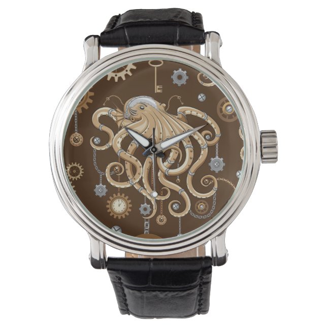 Åttabent Steampunk Retro Mekanisk Fantasy Armbandsur (Framsida)