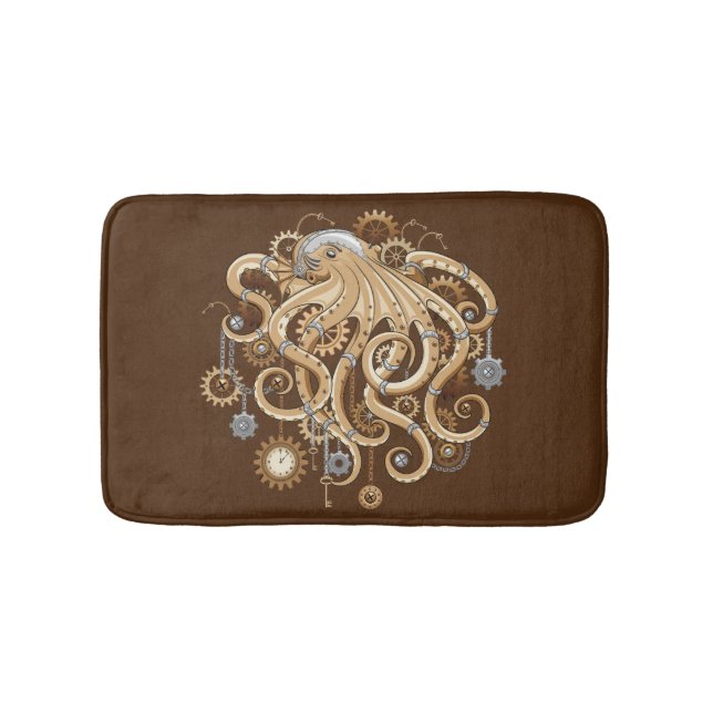 Åttabent Steampunk Retro Mekanisk Fantasy Badrumsmatta (Framsidan)