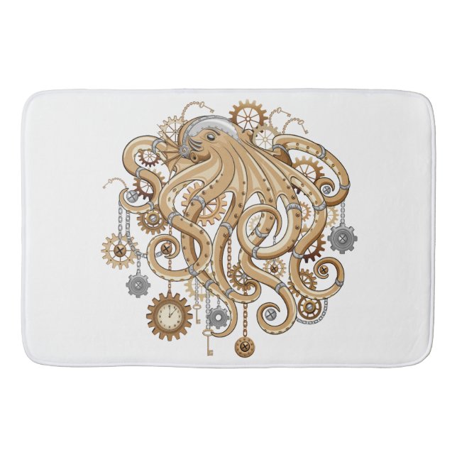 Åttabent Steampunk Retro Mekanisk Fantasy Badrumsmatta (Framsidan)