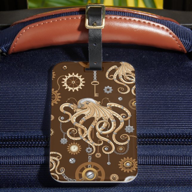 Åttabent Steampunk Retro Mekanisk Fantasy Bagagebricka (Framsida Insitu 2)