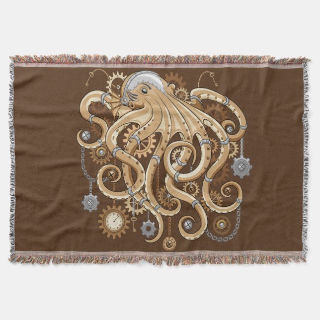Åttabent Steampunk Retro Mekanisk Fantasy Filt (Framsidan)
