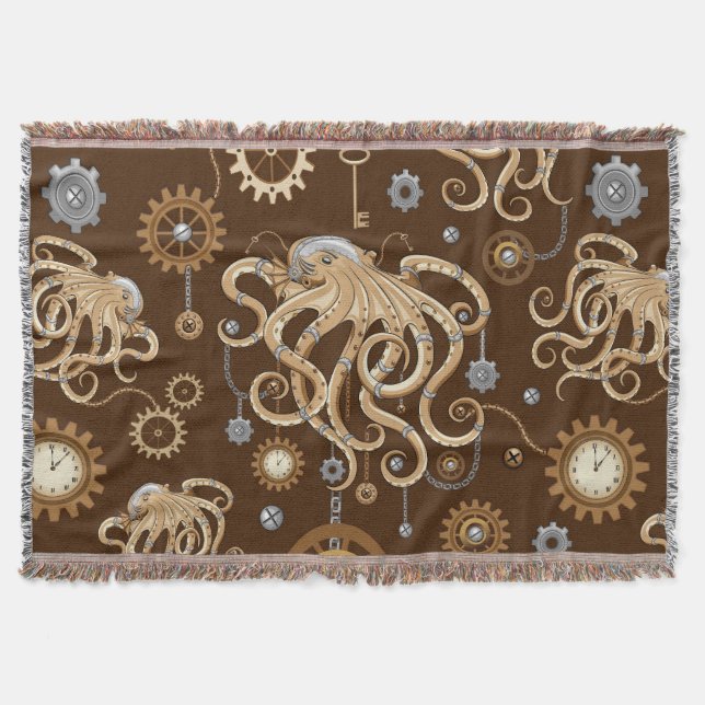 Åttabent Steampunk Retro Mekanisk Fantasy Filt (Framsidan)