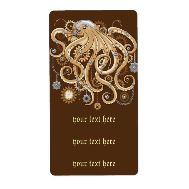 Åttabent Steampunk Retro Mekanisk Fantasy Fraktsedel (Framsidan)
