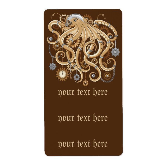 Åttabent Steampunk Retro Mekanisk Fantasy Fraktsedel (Framsidan)