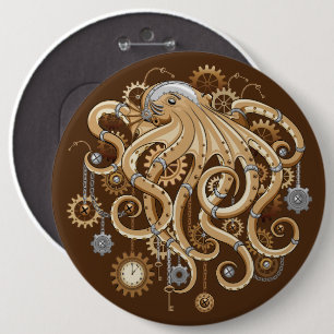 Åttabent Steampunk Retro Mekanisk Fantasy Knapp
