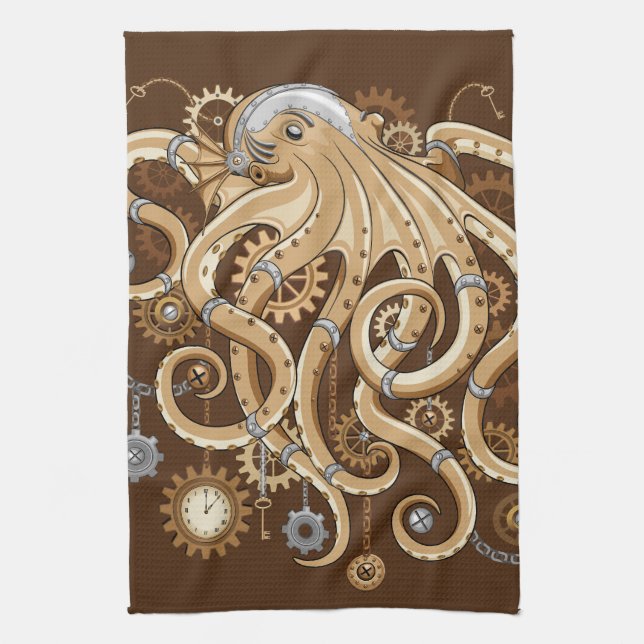 Åttabent Steampunk Retro Mekanisk Fantasy Kökshandduk (Vertikal)