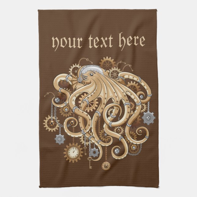 Åttabent Steampunk Retro Mekanisk Fantasy Kökshandduk (Vertikal)