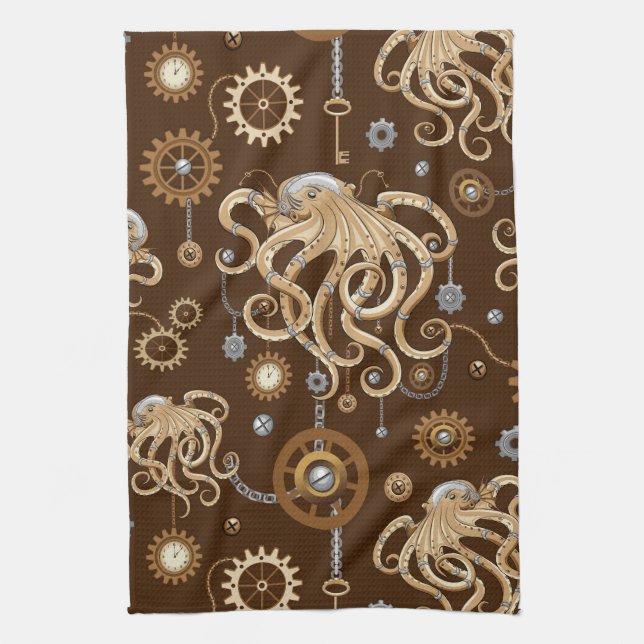 Åttabent Steampunk Retro Mekanisk Fantasy Kökshandduk (Vertikal)