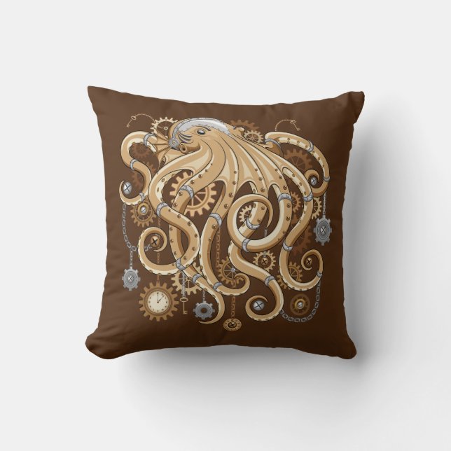 Åttabent Steampunk Retro Mekanisk Fantasy Kudde (Framsida)