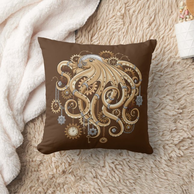 Åttabent Steampunk Retro Mekanisk Fantasy Kudde (Filt)
