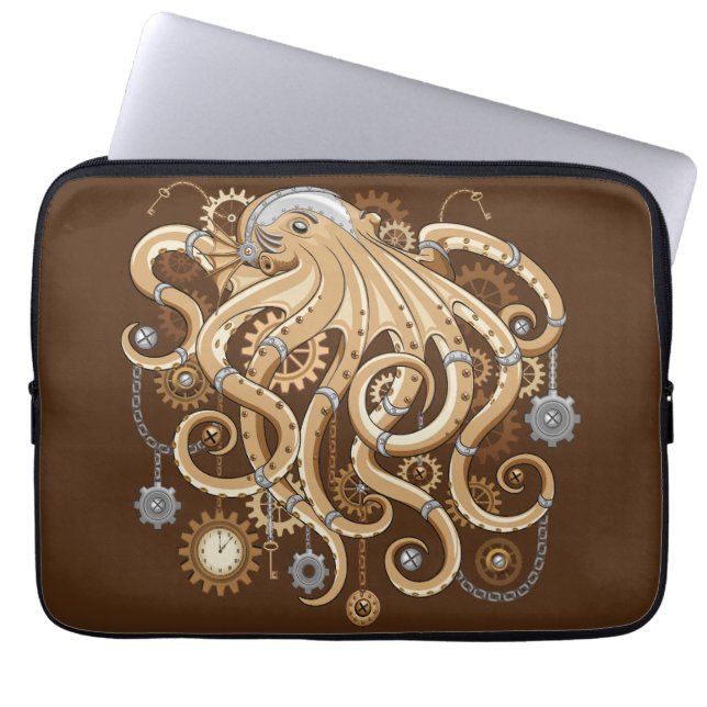 Åttabent Steampunk Retro Mekanisk Fantasy Laptop Fodral (Framsidan)