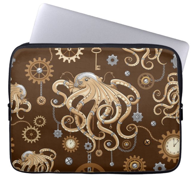 Åttabent Steampunk Retro Mekanisk Fantasy Laptop Fodral (Framsidan)