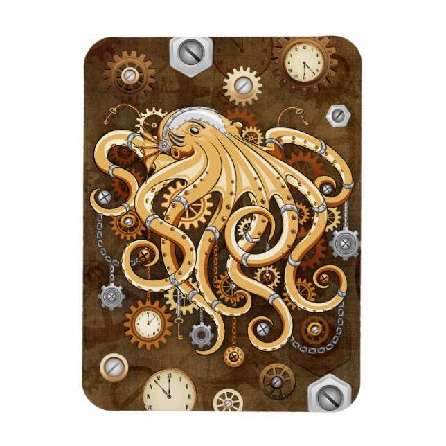 Åttabent Steampunk Retro Mekanisk Fantasy Magnet (Vertikal)